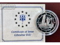 Argint 14 ECU Turnul înclinat din Pisa 1996 Gibraltar