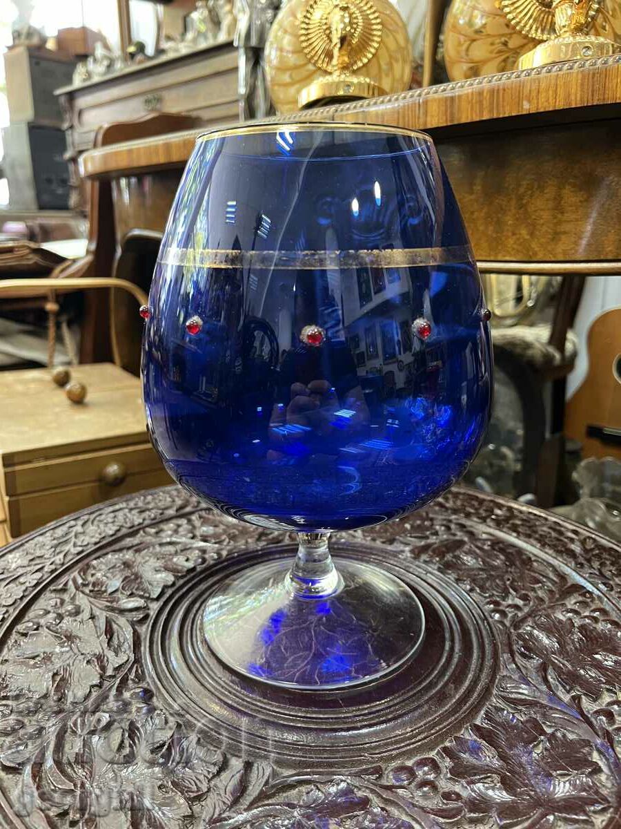 Vintage blue round vase / cup. #5677