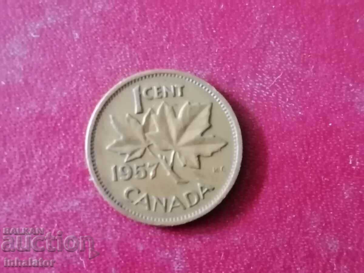 1957 год 1 цент Канада