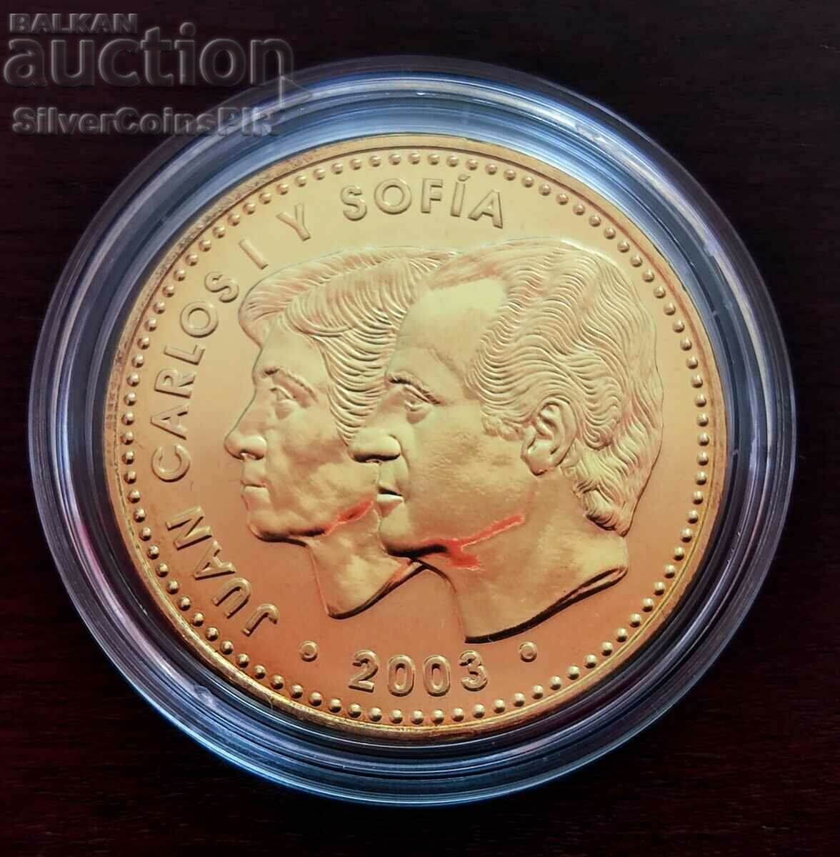 Argint 12 Euro Carlos și Sofia 2003 Spania