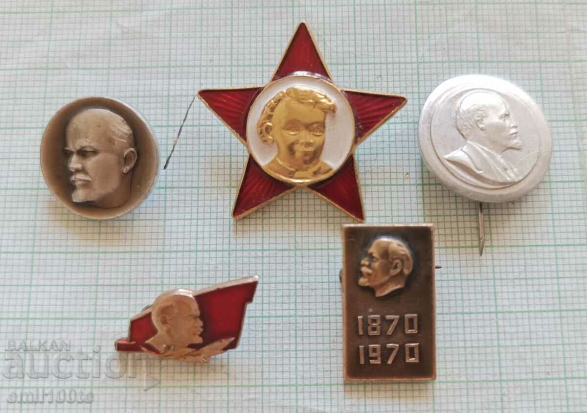 Badges - 5 pieces Lenin