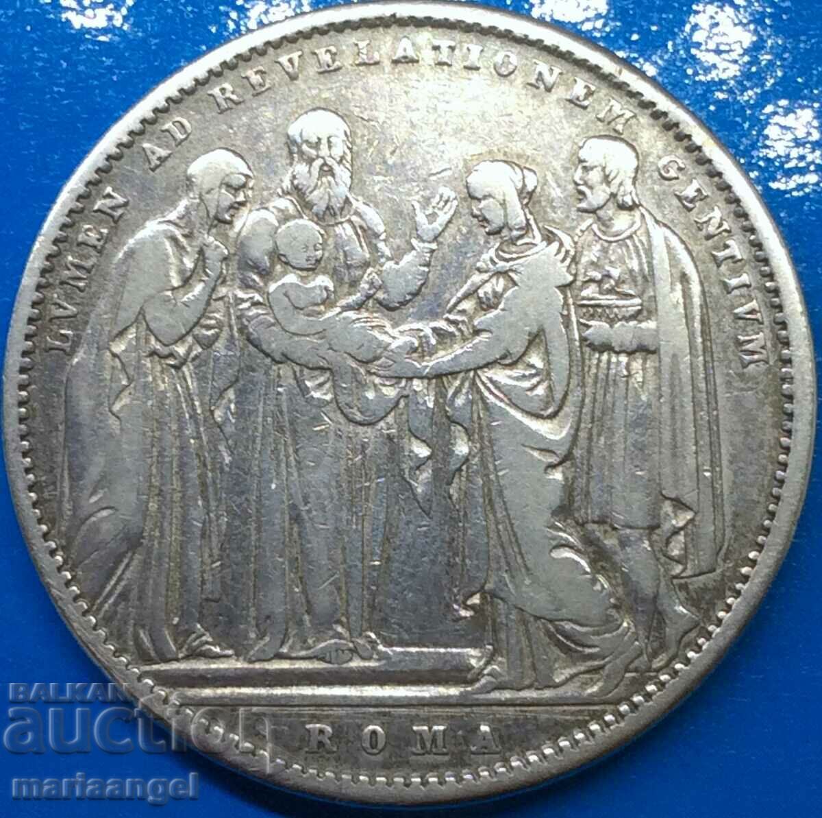 Скудо 1834 Ватикан понтифик Григори XVI сребро