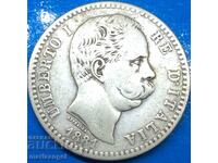2 лири 1881 Италия Умберто I сребро