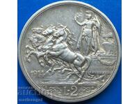 2 лири 1914 Италия сребро Патина 1
