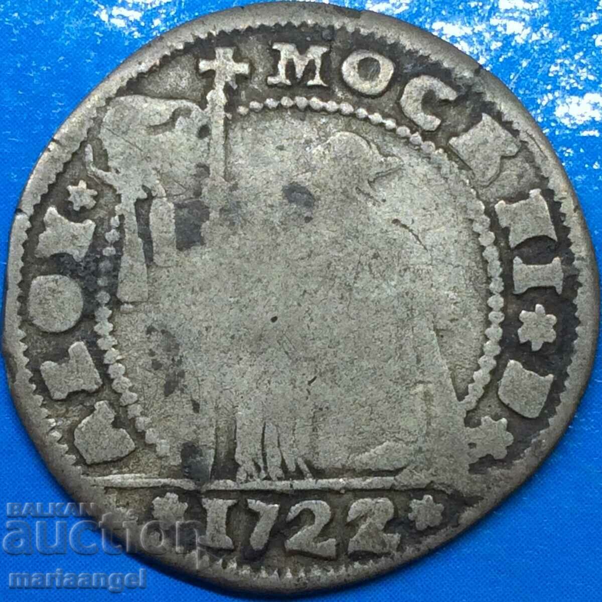 Венеция 15 солди 1722 Италия дож Алоиз Мочениго сребро