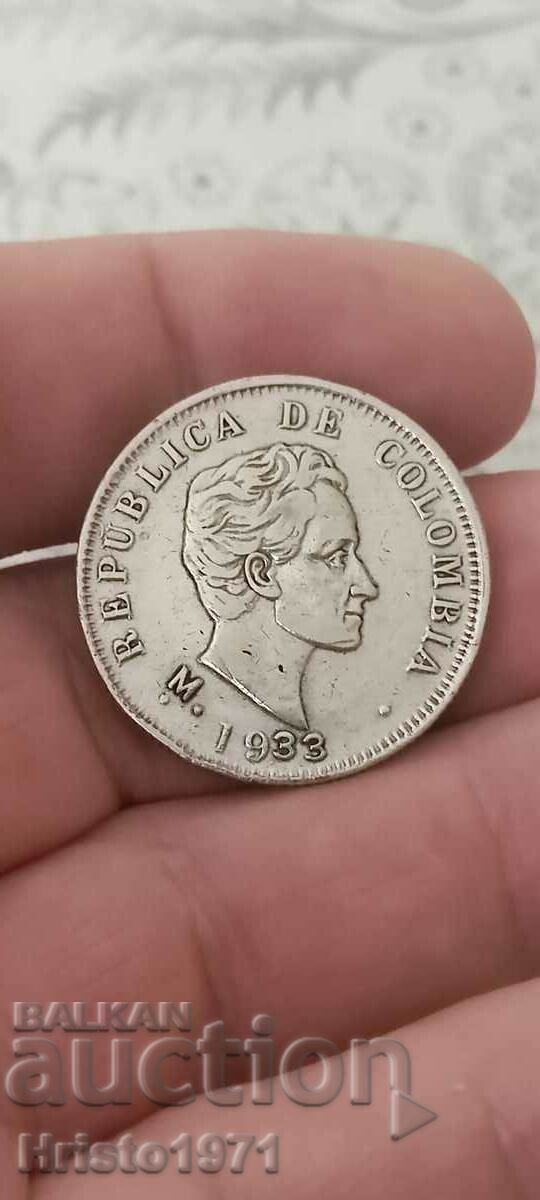 50 centavos 1933 Κολομβία