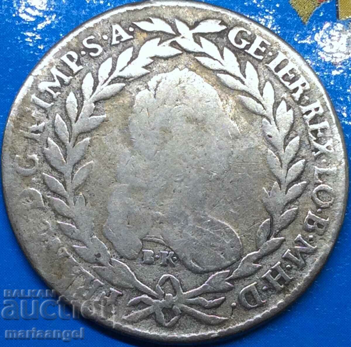 20 кройцера 1765 Австрия Франц Стефан сребро