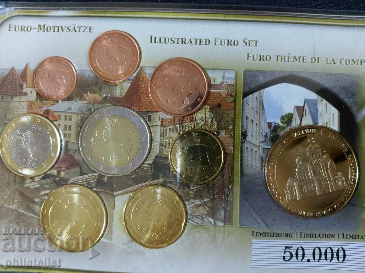 Estonia 2011 - Euro set from 1 cent to 2 euros + medal with price 25.00 BGN | € 12.78 Estonia 2011 - Euro set from 1 cent to 2 euros + medal with price 25.00 BGN | € 12.78