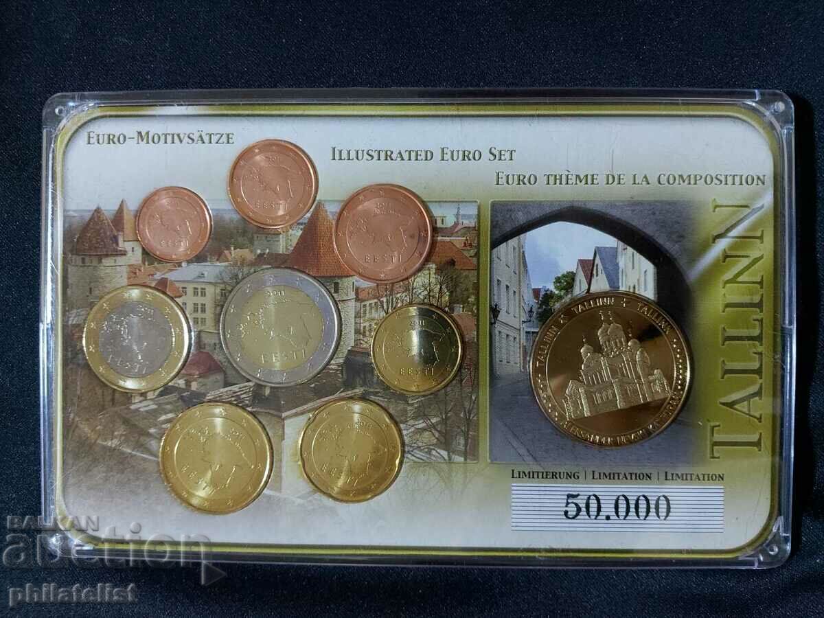 Εσθονία 2011 - Σετ ευρώ από 1 σεντ έως 2 ευρώ + μετάλλιο