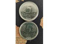 Νομίσματα Βραζιλία 5 centavos, 1994-1996 - 2 τεμ.