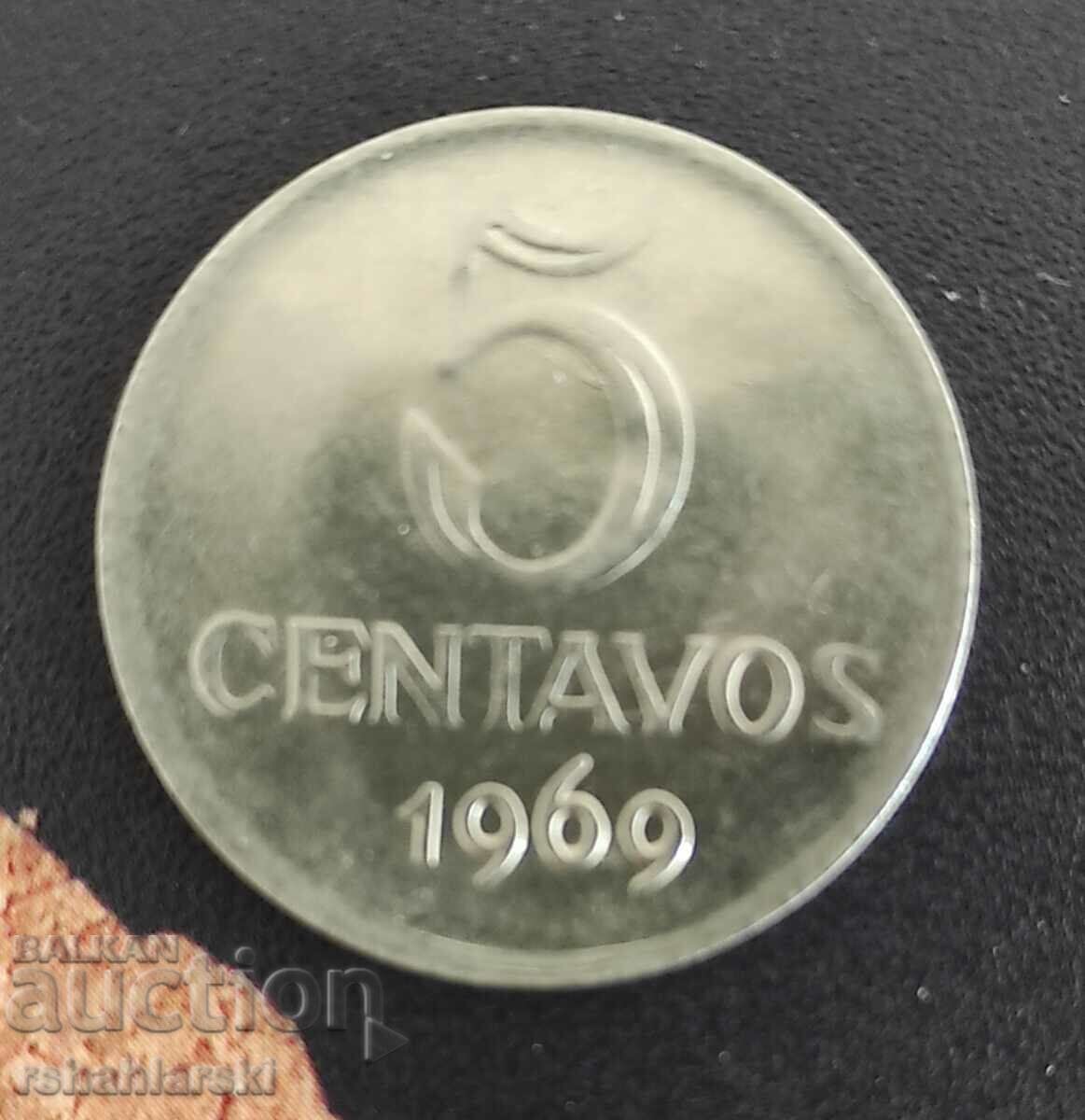 Coins Brazil 5 centavos, 1969 - 2 pcs.