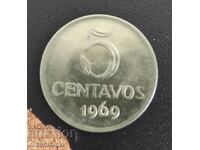Монети Бразилия 5 сентавос, 1969 - 2 бр.