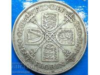 Great Britain 1 Florin 1930 George VI Large Silver