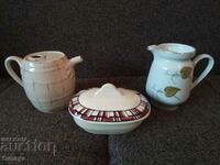 Porcelain jug, dish, jewelery box / oil dish