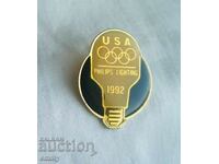 Значка олимпийска САЩ 1992 - спонсор Philips Lighting