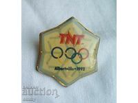 Badge Olympic Games 1992, Albertville, France - sponsor TNT