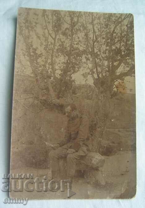 Fotografie veche de pe front 1918 la Cartierul General al Diviziei de Munte