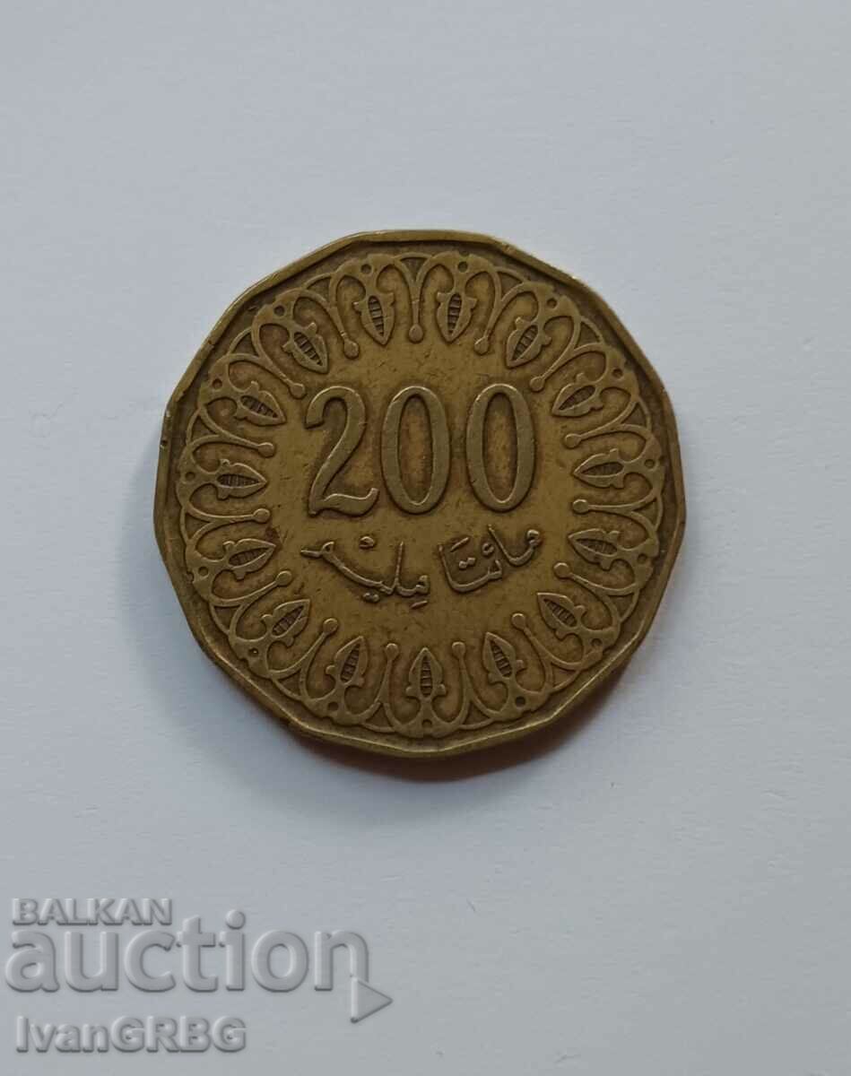 200 Millim Tunisia 2013 200 Millim Tunisia 2013 Arabic coin