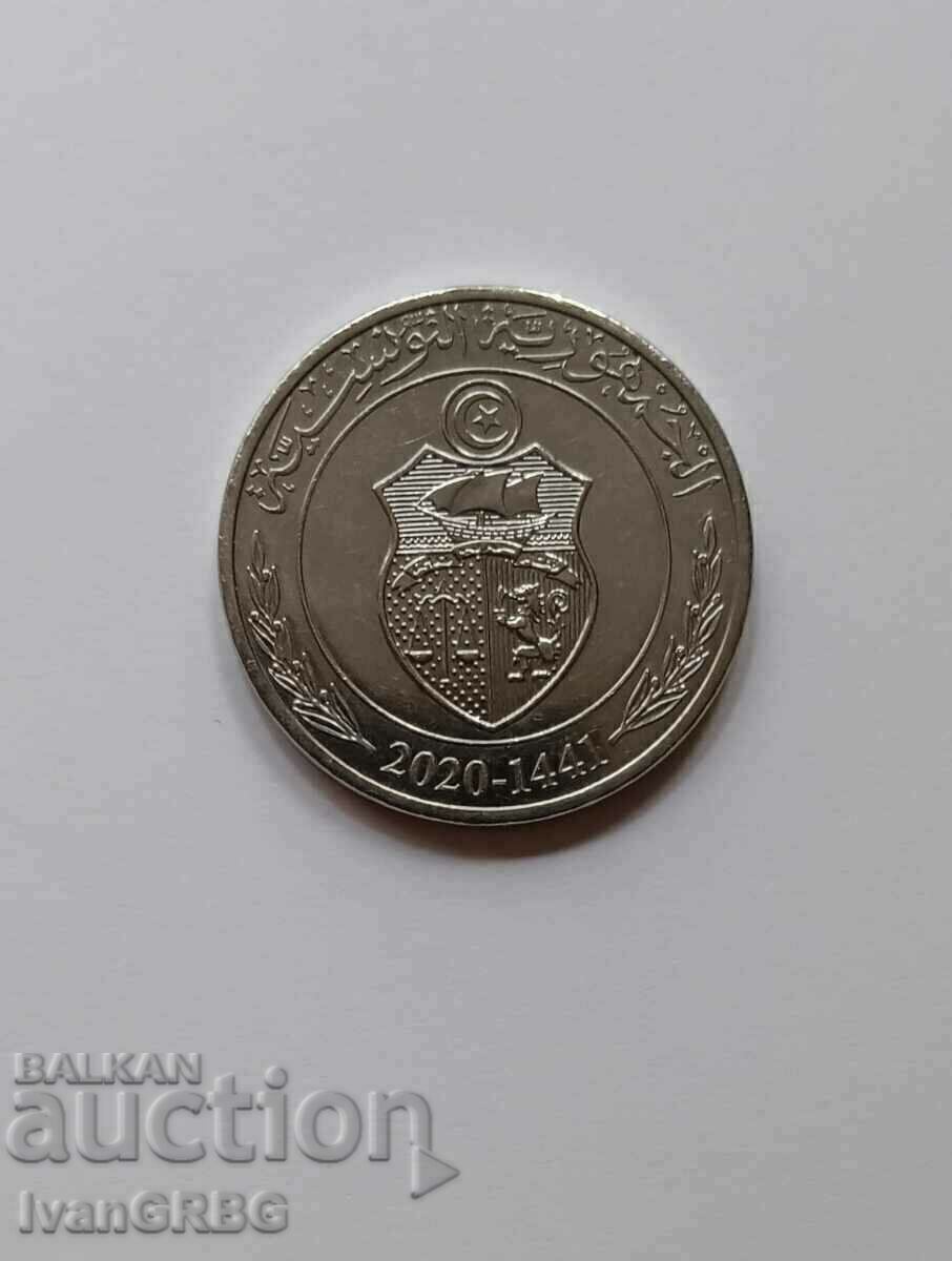Аукцион 1 динар Тунис 2020 Арабска монета от Северна Африка РЯДКА Аукцион 1 динар Тунис 2020 Арабска монета от Северна Африка РЯДКА