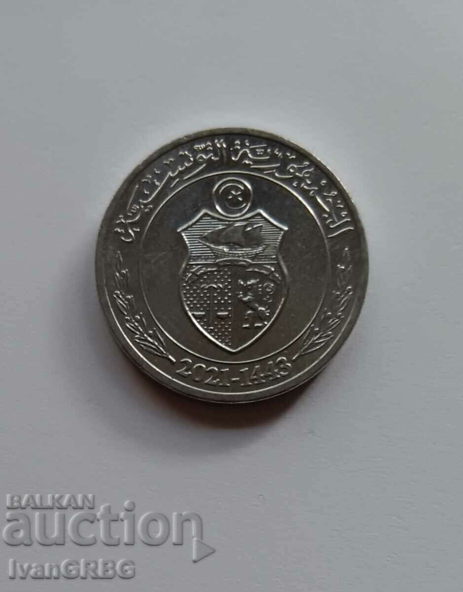 1/2 Τυνησιακό Δηνάριο 2021 Αραβικό νόμισμα από τη Βόρεια Αφρική με τιμή 3.00 BGN | € 1.53