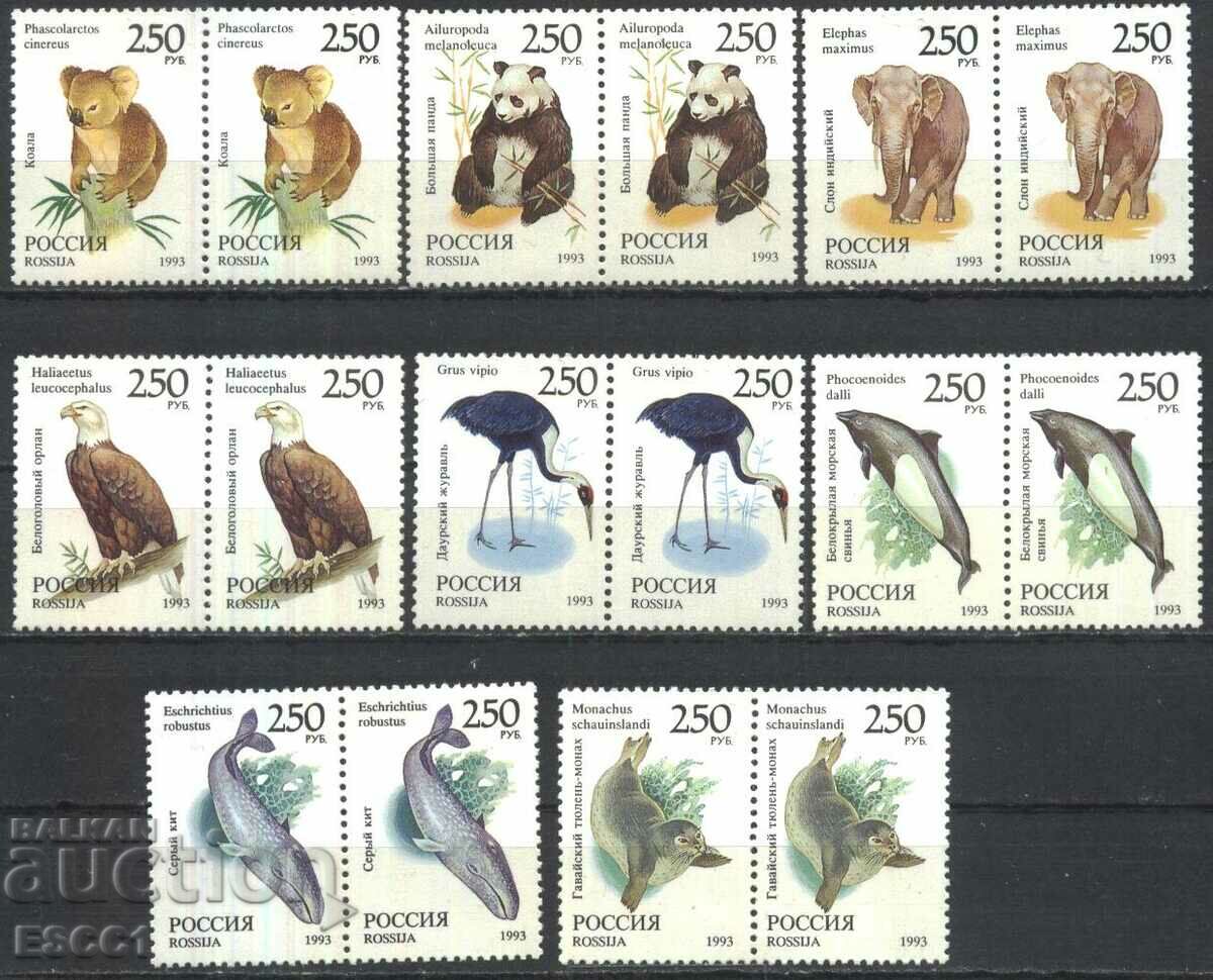 Καθαρά γραμματόσημα Πανίδα 1993 από τη Ρωσία