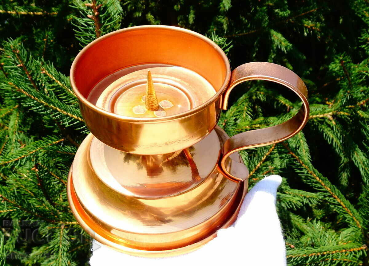German copper candlestick 9 cm. with price 19.00 BGN | € 9.71 German copper candlestick 9 cm. with price 19.00 BGN | € 9.71