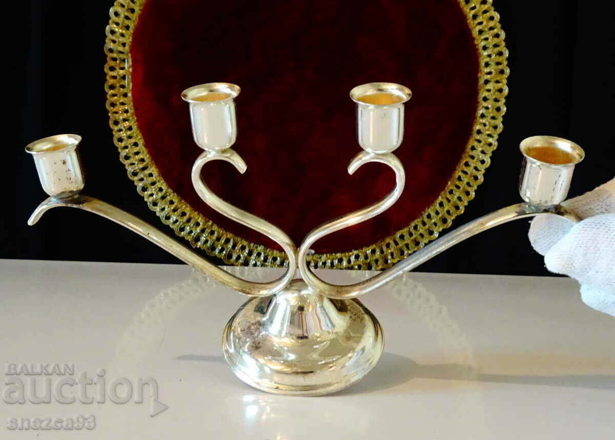 Silver-plated candlestick four, heart. with price 19.00 BGN | € 9.71