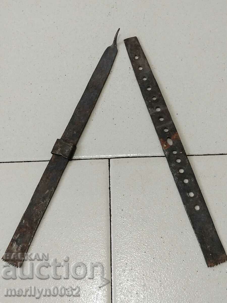 Auction Old wrought yardstick, wrought iron, cloth yardstick, measure Auction Old wrought yardstick, wrought iron, cloth yardstick, measure