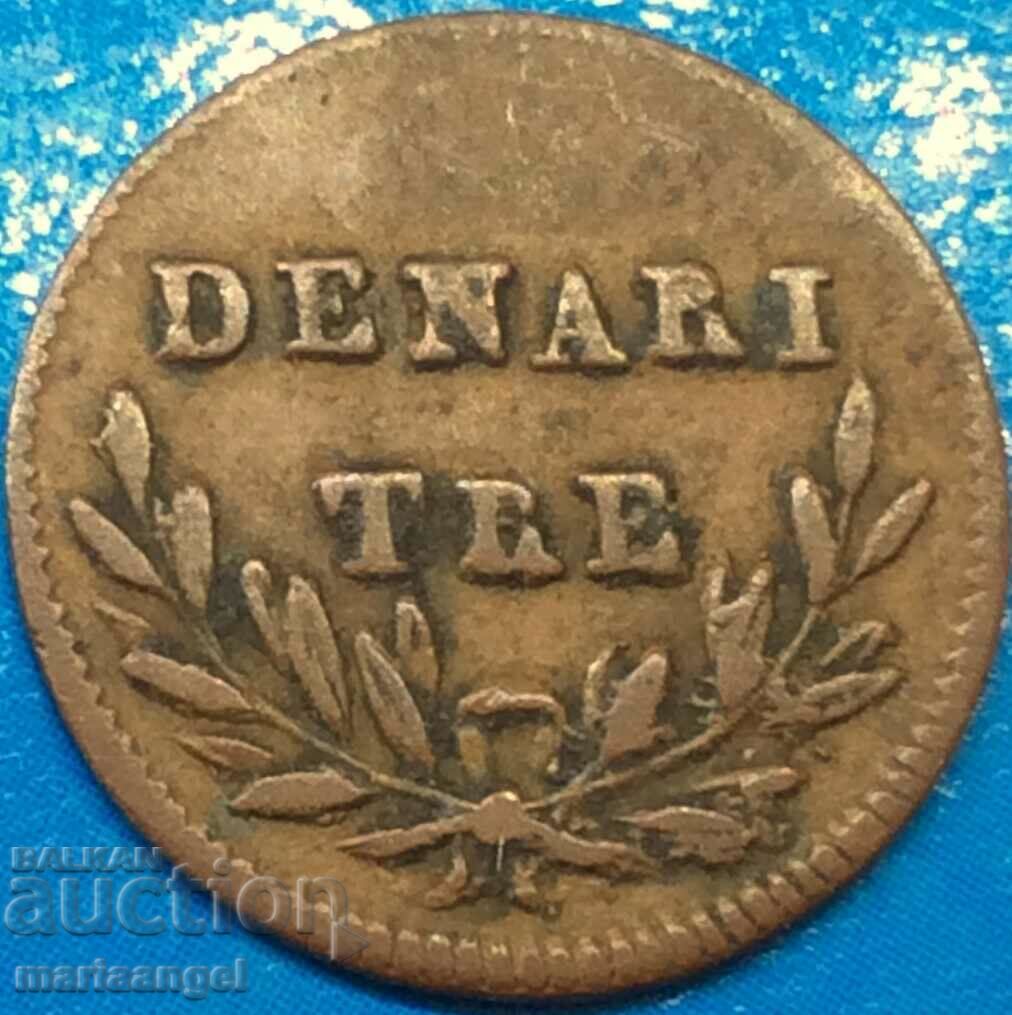 Elvetia 3 denari 1835 canton Ticino