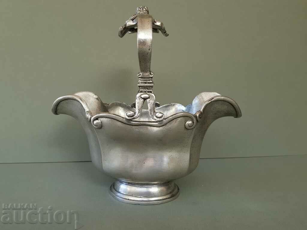 Old England 1766 marked Bonbonniera fruttiera of 95% zinc - 6 Old England 1766 marked Bonbonniera fruttiera of 95% zinc - 6