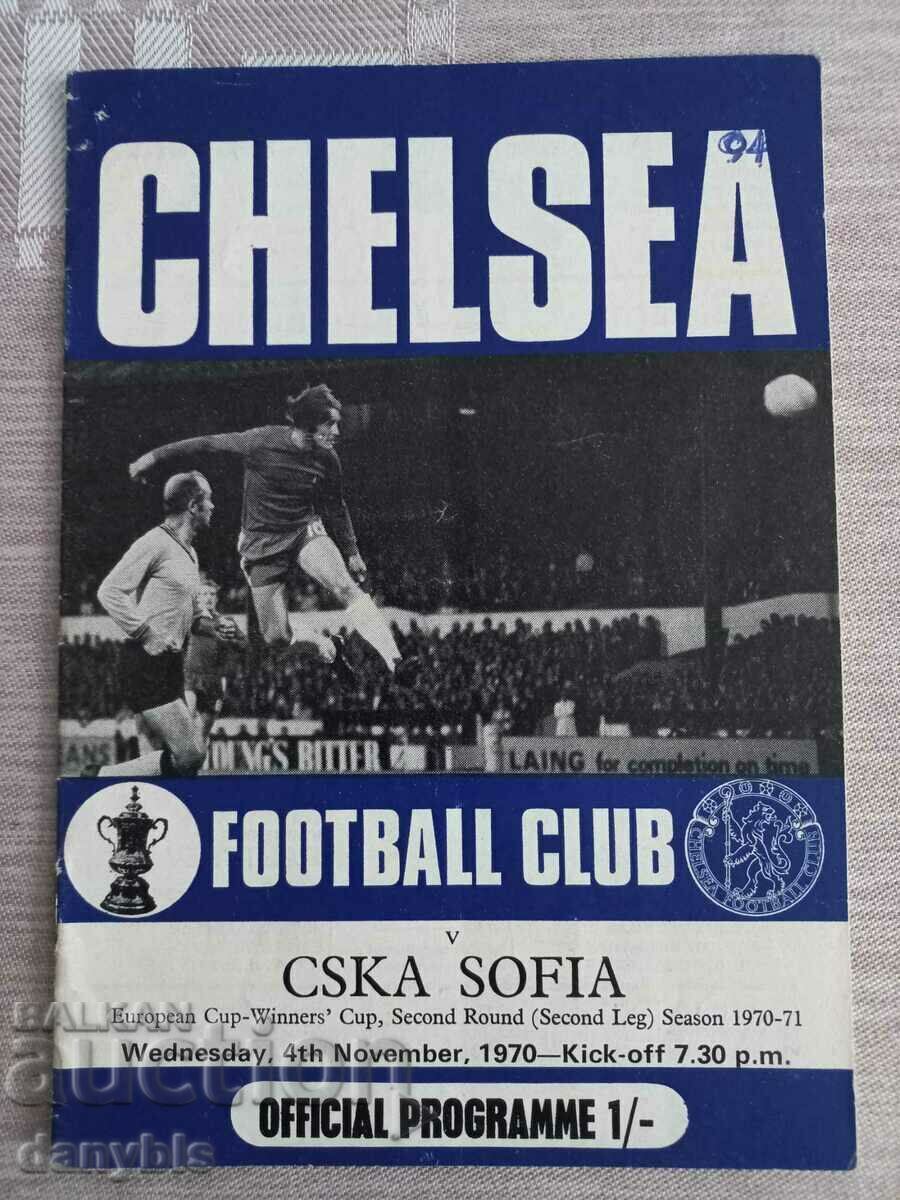 Program de fotbal - Chelsea - CSKA 1970