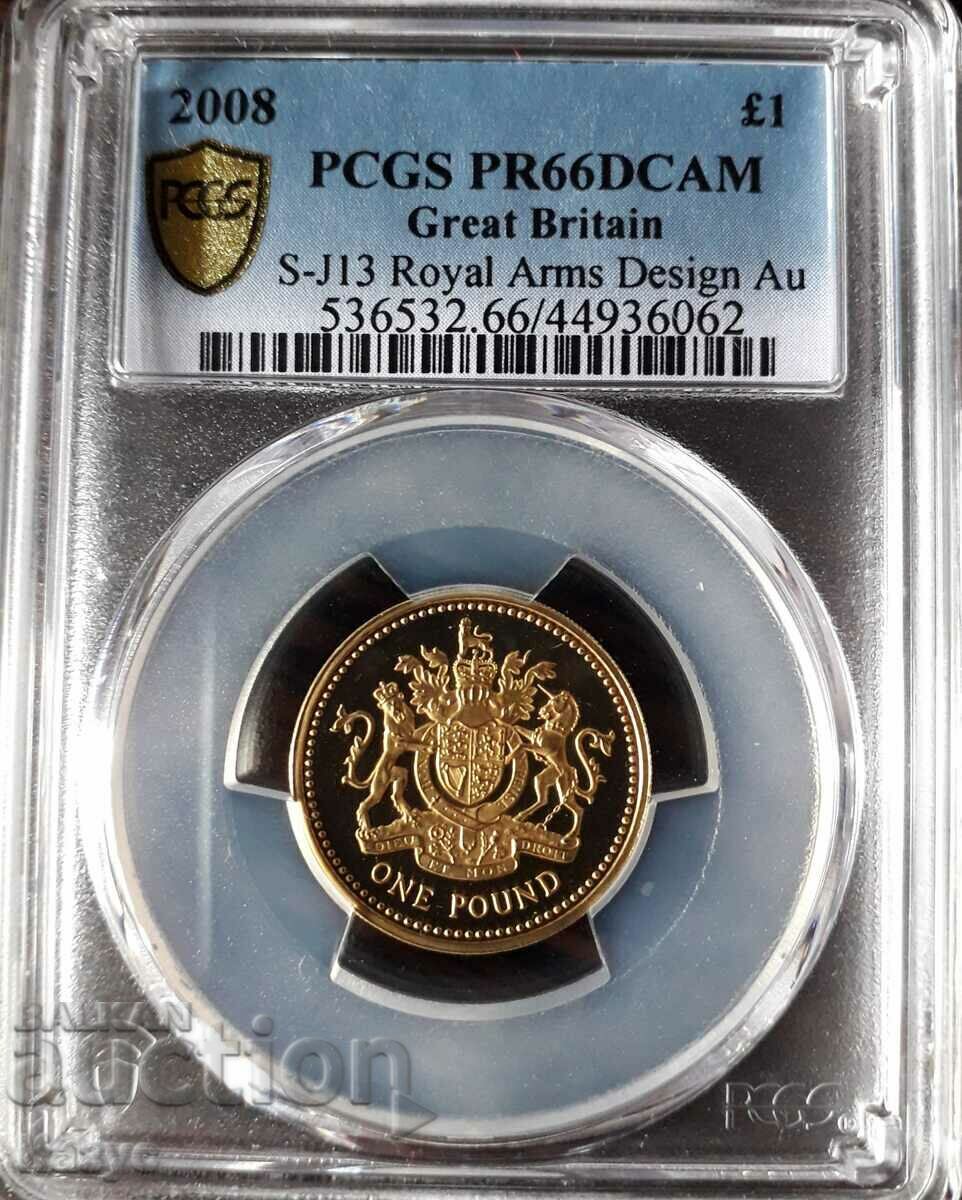 Moneda de 1 liră de aur 2008