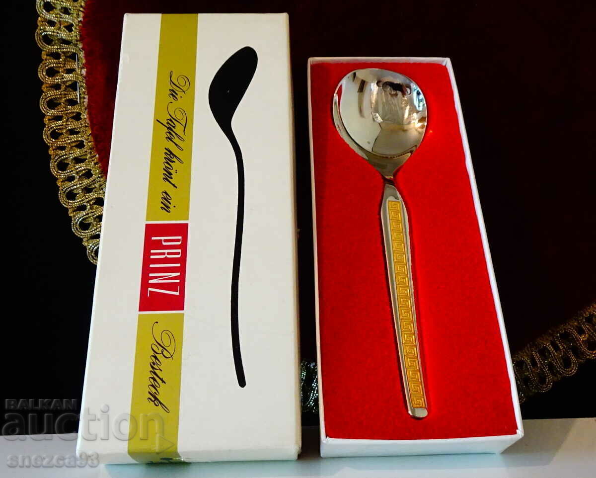 Luxury Prinz spoon, gold plating, box - 7 Luxury Prinz spoon, gold plating, box - 7