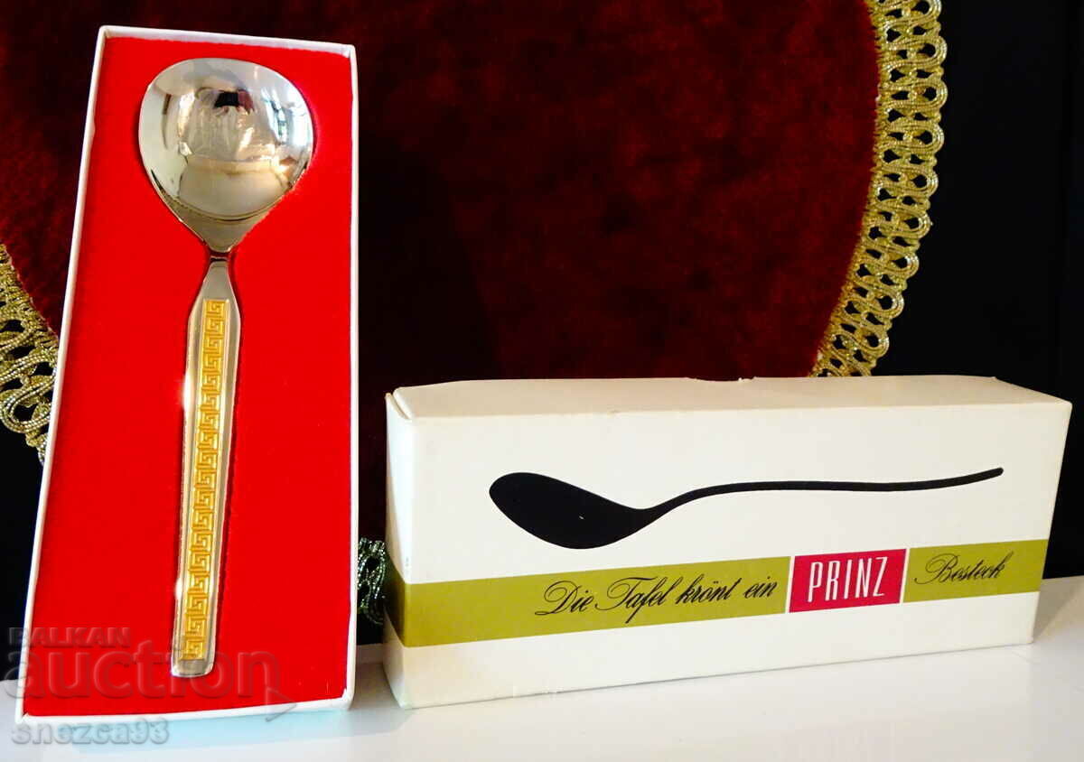 Luxury Prinz spoon, gold plating, box Luxury Prinz spoon, gold plating, box