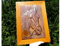 Copper panel, copper picture Horse.