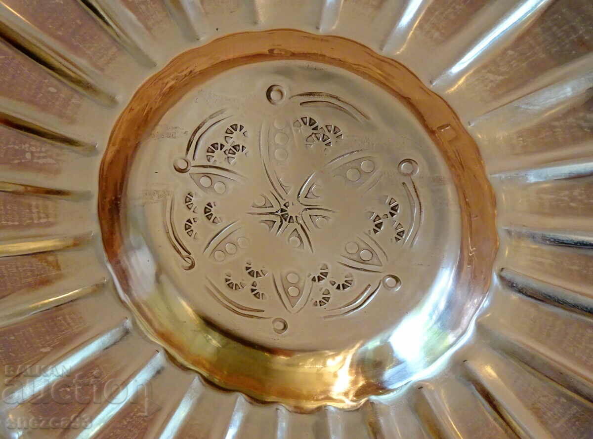 Antique copper brazier, pure red copper 24 cm - 5