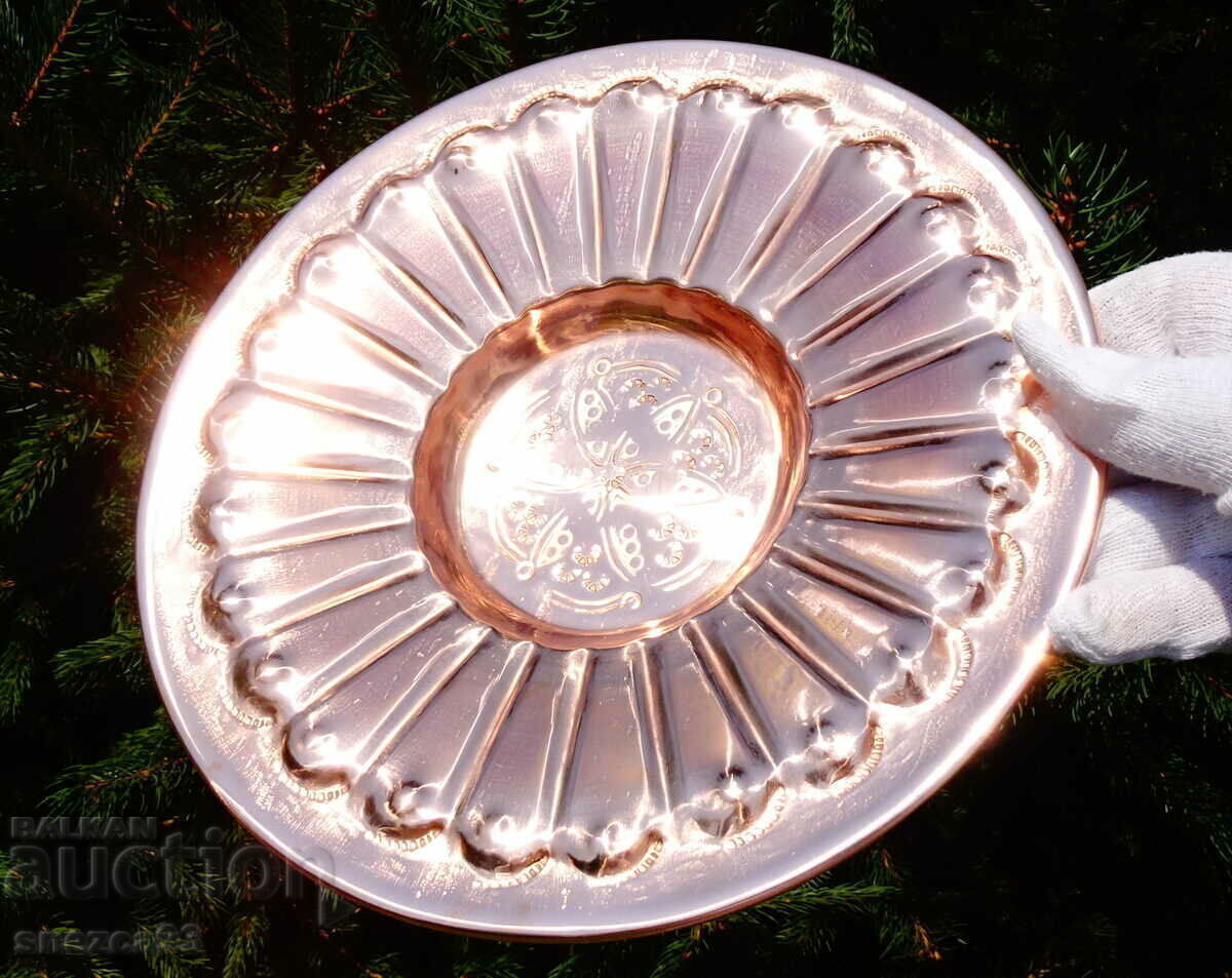 Antique copper brazier, pure red copper 24 cm