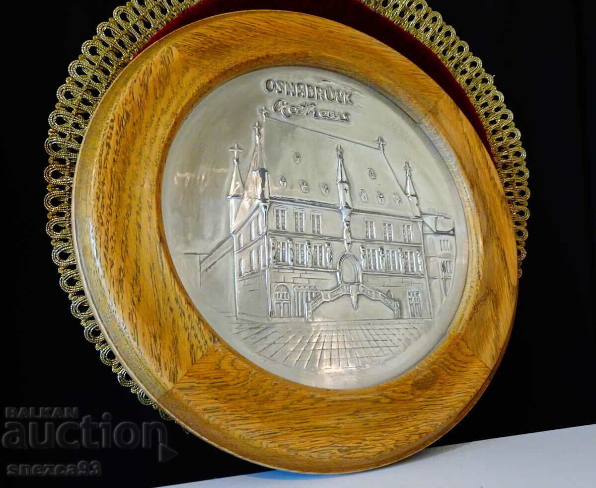 Πίνακας από κασσίτερο Osnabrück Rathaus 29 εκ., ετικέτα με τιμή 35.00 BGN | € 17.90