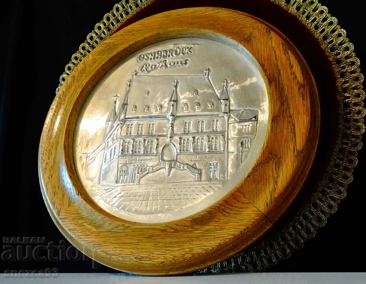 Παράδοση Πίνακας από κασσίτερο Osnabrück Rathaus 29 εκ., ετικέτα