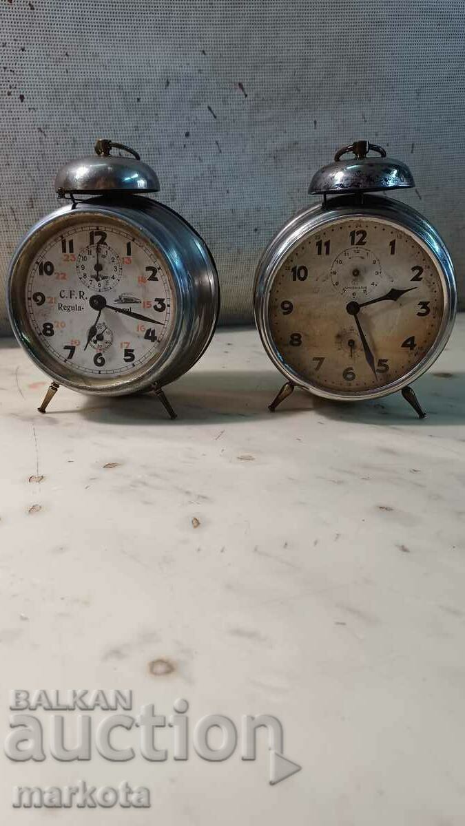 Two rare alarm clocks - "JUNGHANS" and "KIENZLE"