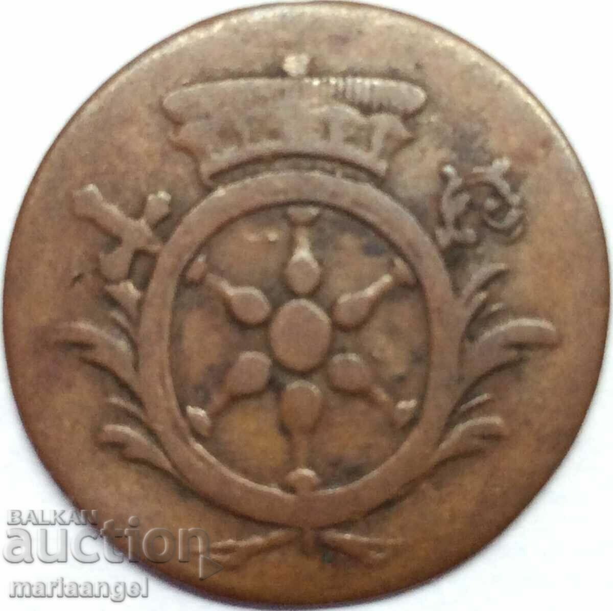 1 pfennig 1766 Mainz Γερμανίας χαλκός - σπάνιος