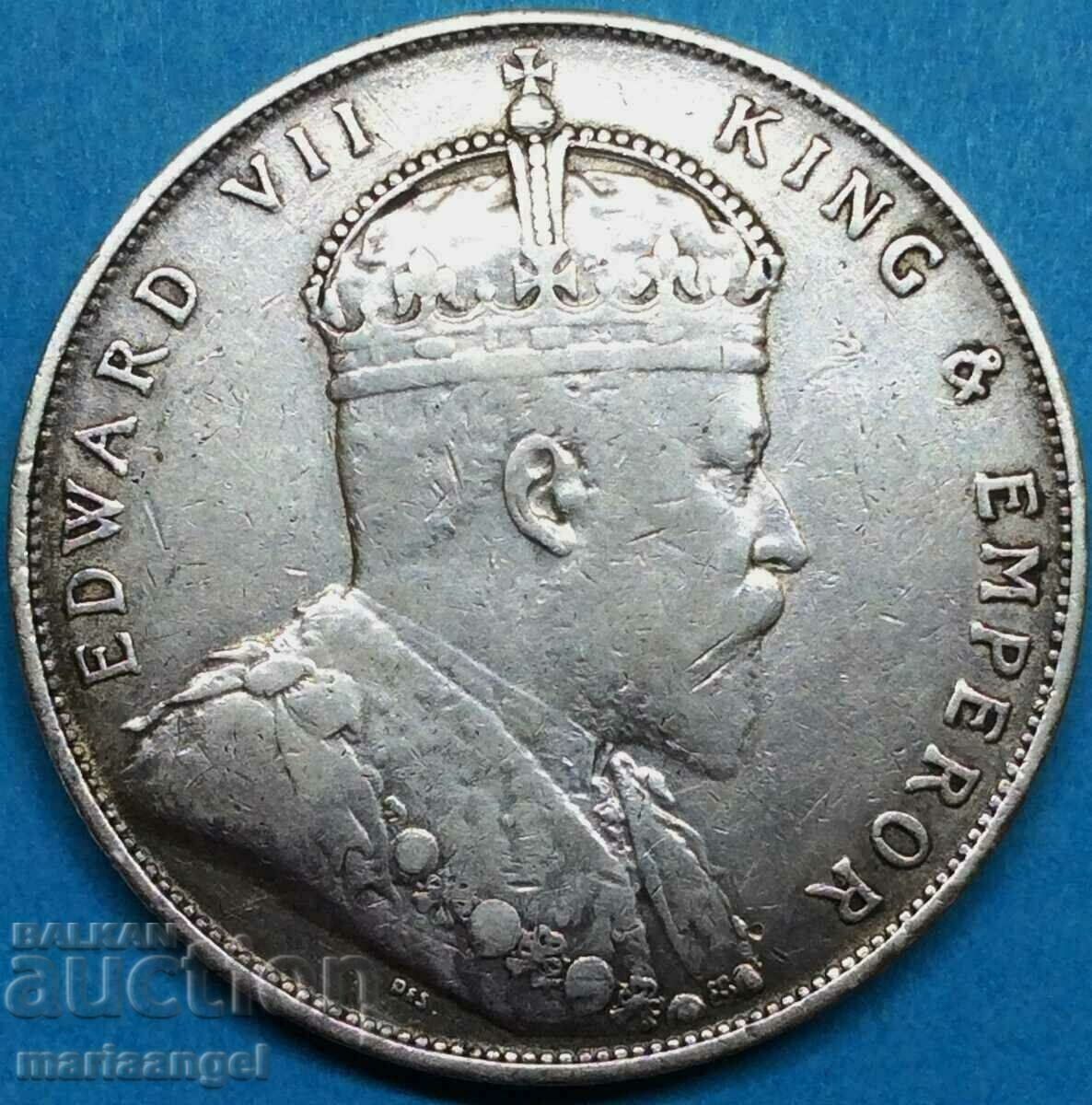 Стрейтс Сетлементс 1 търговски долар 1907  Едвард VII 34мм