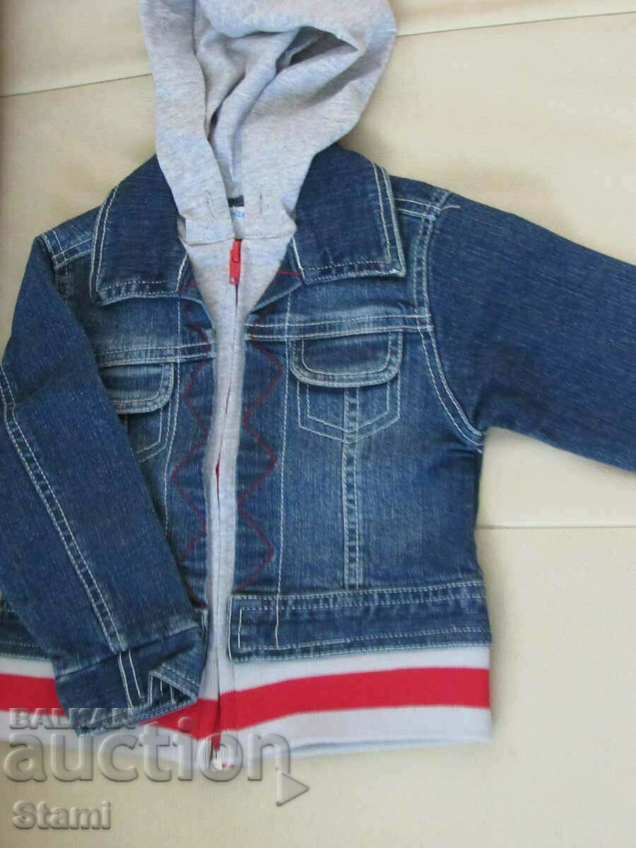 Set denim din trei părți - jachetă, blugi și bluză pentru 1 an. - 6 Set denim din trei părți - jachetă, blugi și bluză pentru 1 an. - 6