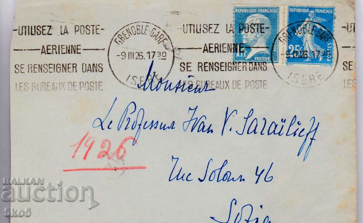 A FRENCH ENVELOPE TRAVELED TO BULGARIA - 1926