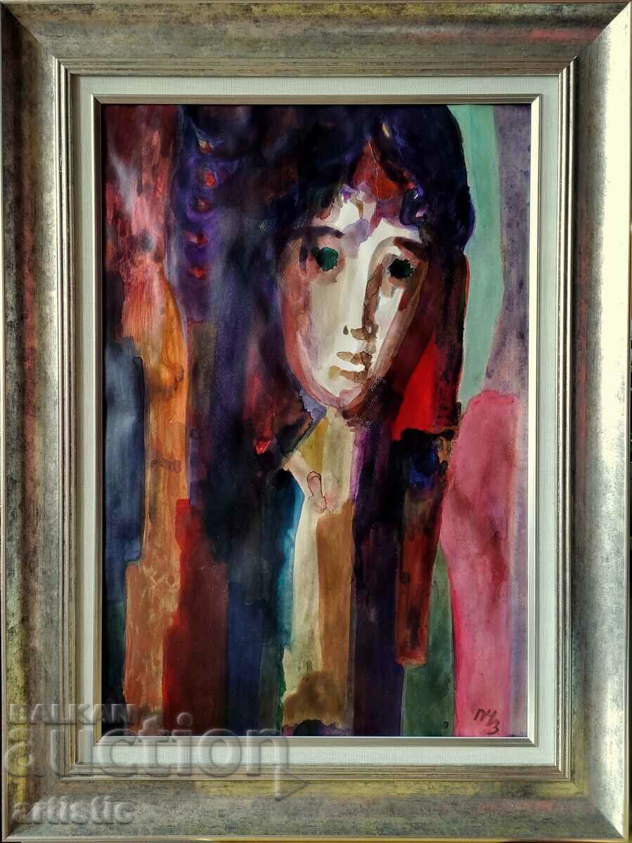 Dechko Uzunov, pictorial portrait from the cycle "Bulgarian woman"