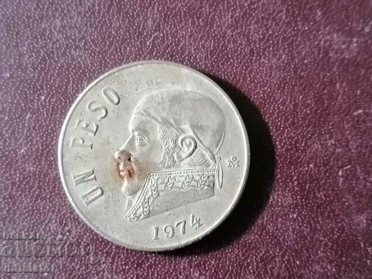 1 песо1974 год Мексико
