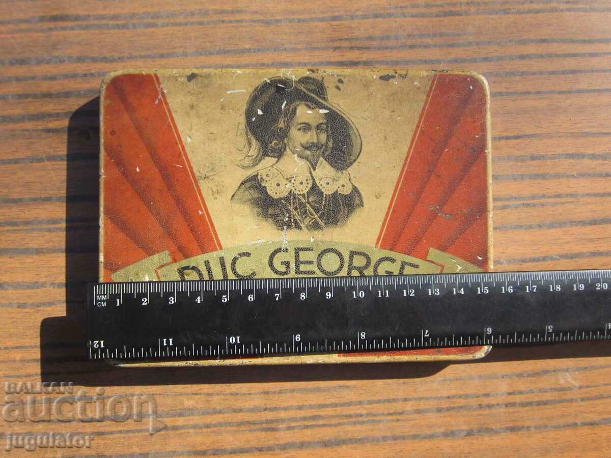 Auction DUC GEORGE old metal tin snuff box cigarette box Auction DUC GEORGE old metal tin snuff box cigarette box