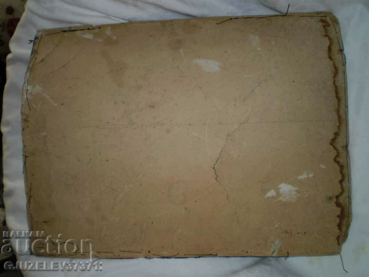 19th century hand embroidered picture frame on black - 7