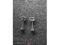 Silver earrings Blue Topaz 1.6ct