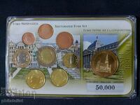Βέλγιο 2004-2009 - Σετ ευρώ από 1 σεντ έως 2 ευρώ + μετάλλιο UNC